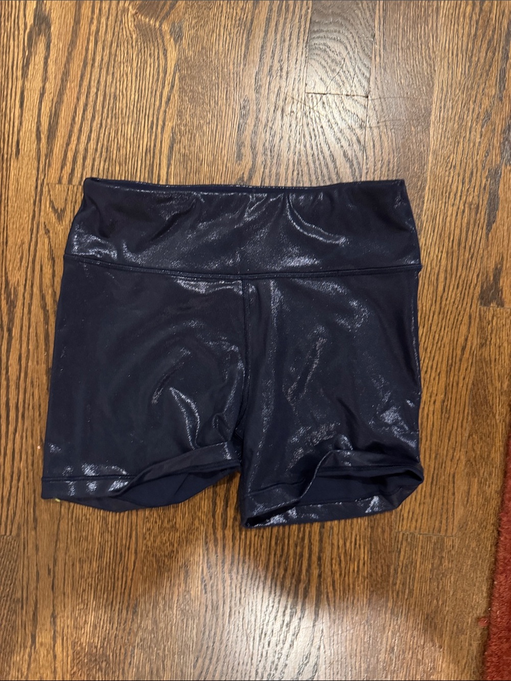 Athleta Shiny Black High-Rise Athletic Shorts
